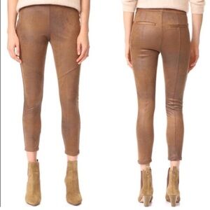 FREE PEOPLE Faux Leather Pull On Brown Leggings Pants Size 27